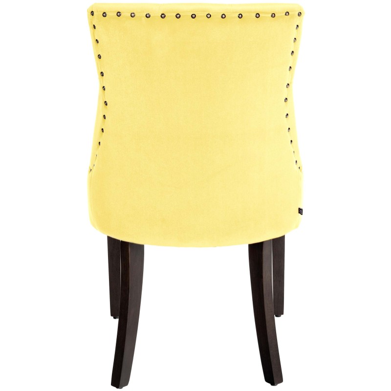 Silla de comedor Aberdeen, terciopelo amarillo antiguo