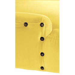 Silla de comedor Aberdeen, terciopelo amarillo antiguo