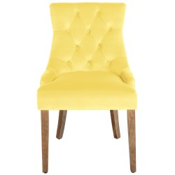 Silla de comedor Aberdeen, terciopelo, amarillo claro antiguo
