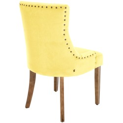 Silla de comedor Aberdeen, terciopelo, amarillo claro antiguo