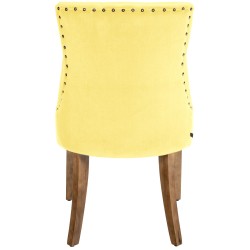 Silla de comedor Aberdeen, terciopelo, amarillo claro antiguo