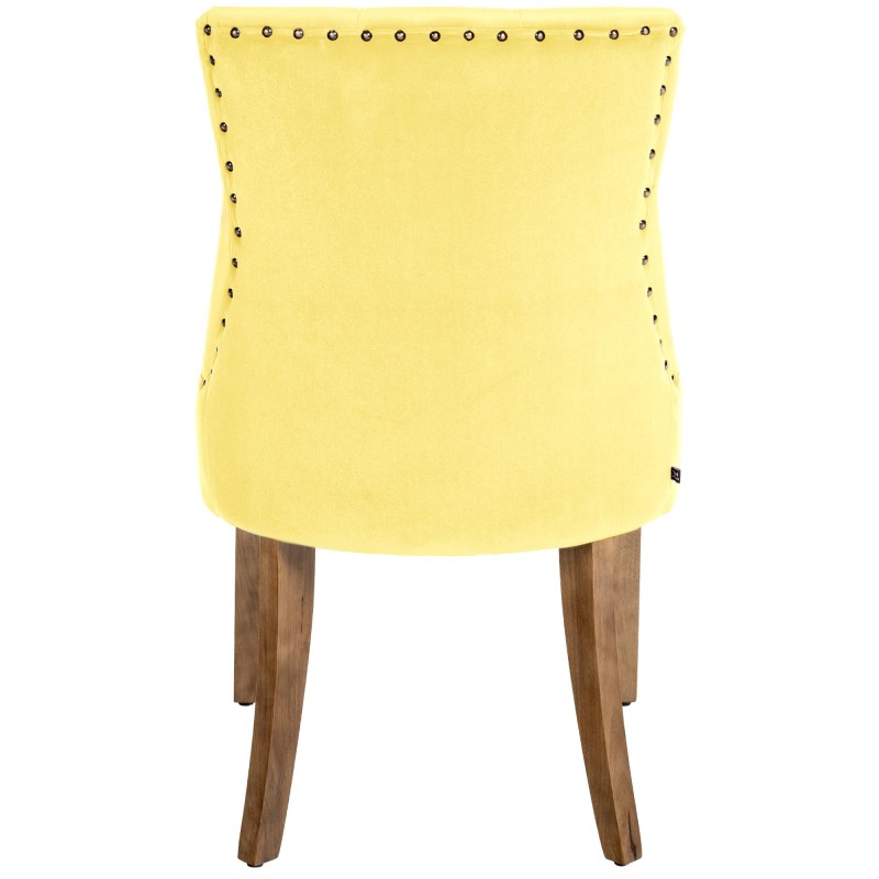 Silla de comedor Aberdeen, terciopelo, amarillo claro antiguo