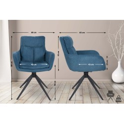 Silla de comedor Vilas, tela azul
