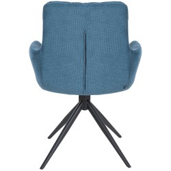 Silla de comedor Vilas, tela azul