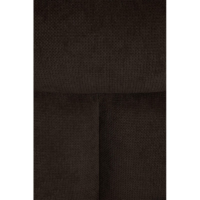 Silla de comedor Vilas, tapizada en tela marrón.