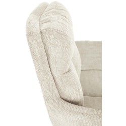 Silla de comedor Vilas, tapizada en tela color crema