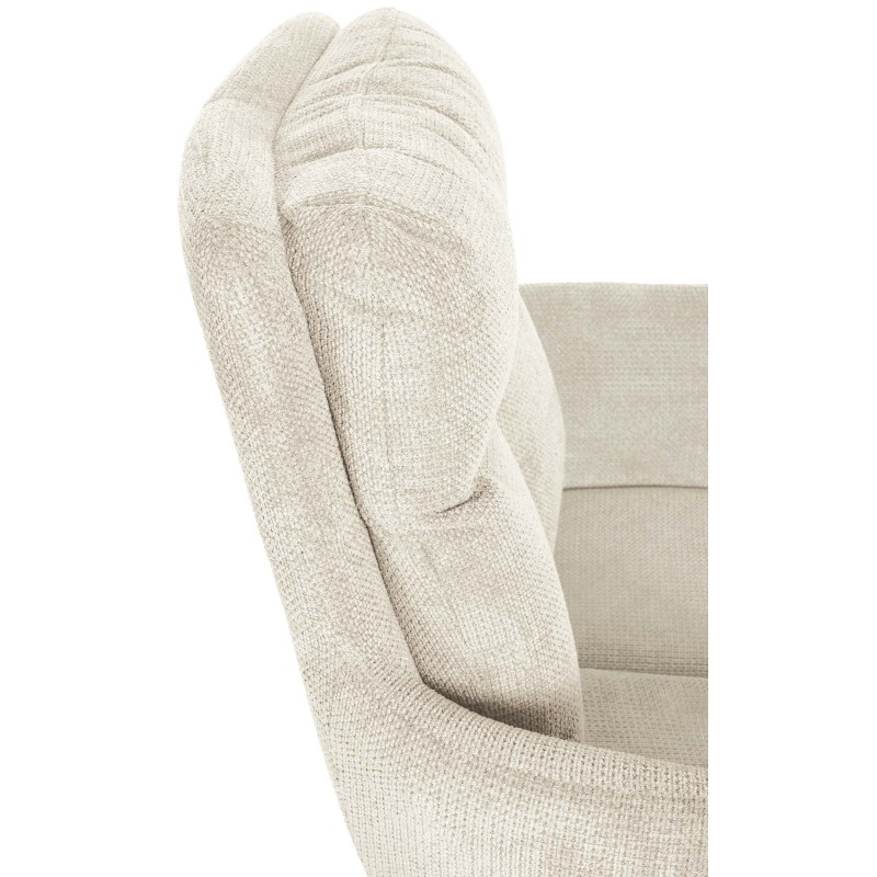 Silla de comedor Vilas, tapizada en tela color crema