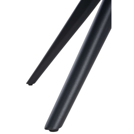 Silla de comedor Vilas, tapizada en tela gris oscuro.