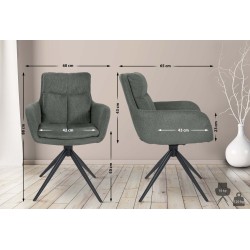 Silla de comedor Vilas, tela gris