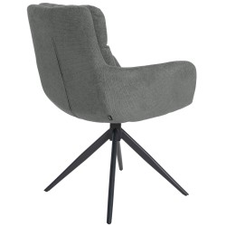 Silla de comedor Vilas, tela gris
