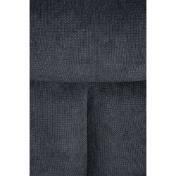 Silla de comedor Vilas, tapizada en tela negra.