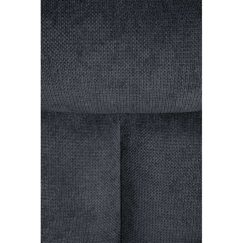 Silla de comedor Vilas, tapizada en tela negra.