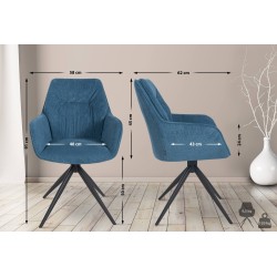 Silla de comedor Jules, tela azul