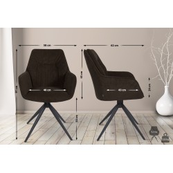 Silla de comedor Jules, tela marrón