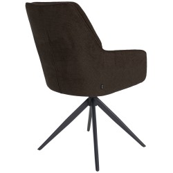 Silla de comedor Jules, tela marrón