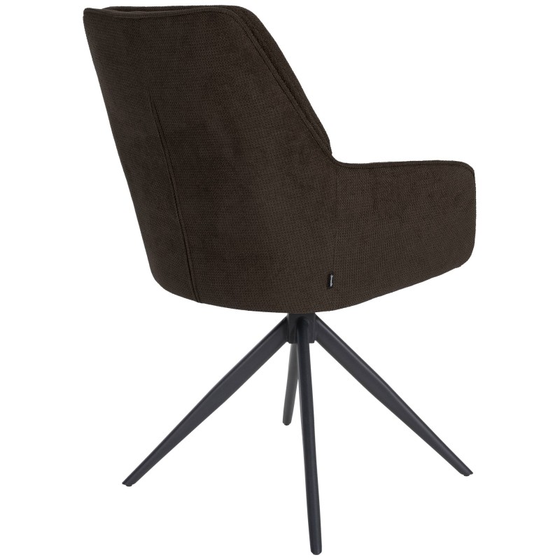 Silla de comedor Jules, tela marrón