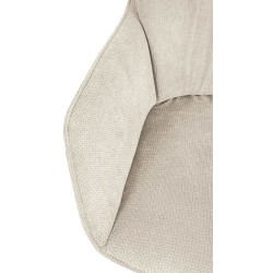 Silla de comedor Jules, tapizada en tela color crema
