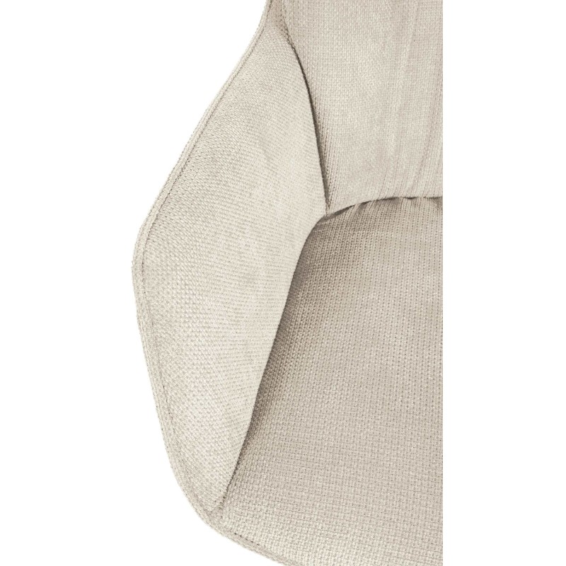 Silla de comedor Jules, tapizada en tela color crema