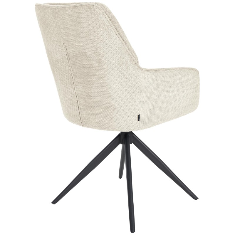 Silla de comedor Jules, tapizada en tela color crema