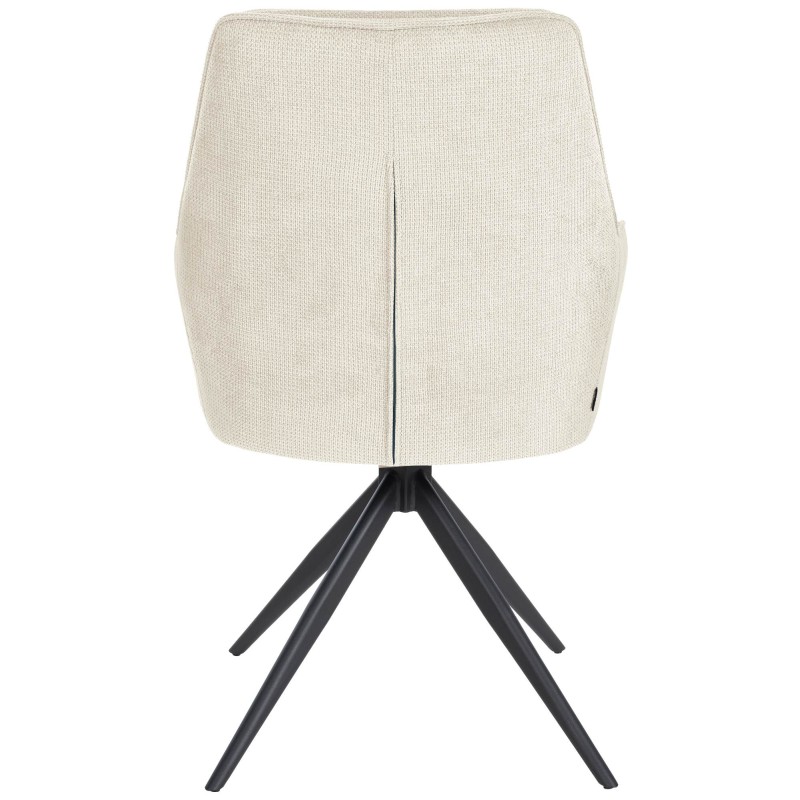 Silla de comedor Jules, tapizada en tela color crema