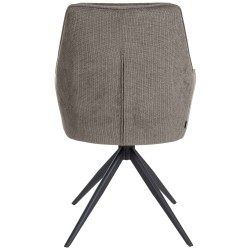 Silla de comedor Jules, tela gris oscuro
