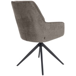 Silla de comedor Jules, tela gris oscuro