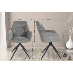 Silla de comedor Jules, tela gris
