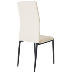 Silla de comedor Savino, piel sintética, color crema