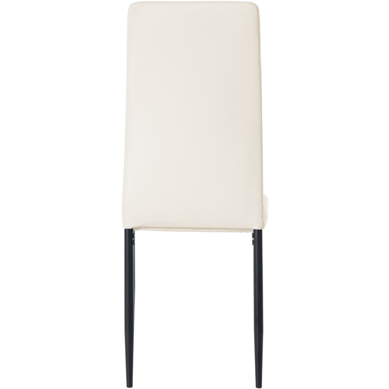 Silla de comedor Savino, piel sintética, color crema