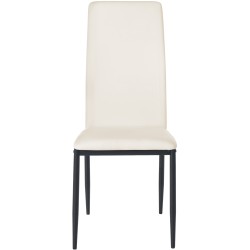 Silla de comedor Savino, piel sintética, color crema