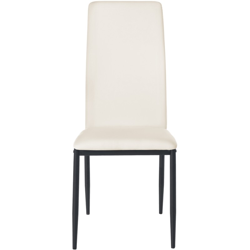 Silla de comedor Savino, piel sintética, color crema
