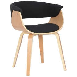 Sillón Bruce, tapizado en tela negra natural