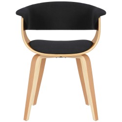 Sillón Bruce, tapizado en tela negra natural