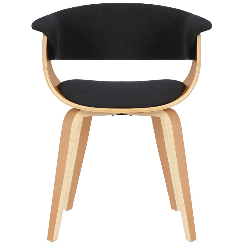 Sillón Bruce, tapizado en tela negra natural