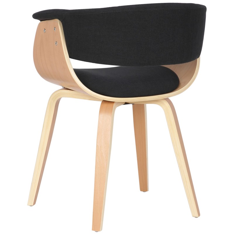 Sillón Bruce, tapizado en tela negra natural