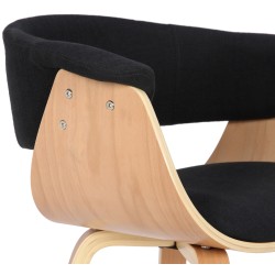 Sillón Bruce, tapizado en tela negra natural