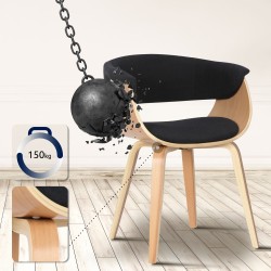 Sillón Bruce, tapizado en tela negra natural