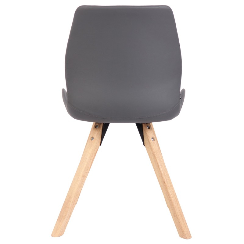 Juego de 2 sillas Luna en piel sintética gris