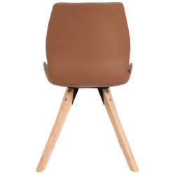 Juego de 2 sillas Luna en piel sintética marrón claro