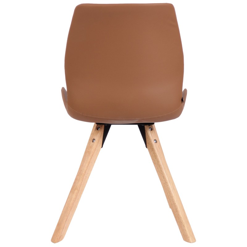 Juego de 2 sillas Luna en piel sintética marrón claro