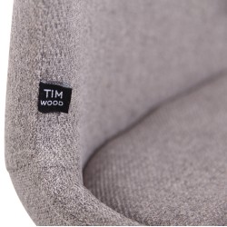 Juego de 2 sillas Luna, tapizadas en tela gris.