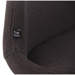 Juego de 2 sillas Luna, tapizadas en tela negra.