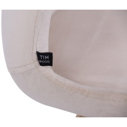 Juego de 2 sillas Luna, terciopelo, color crema