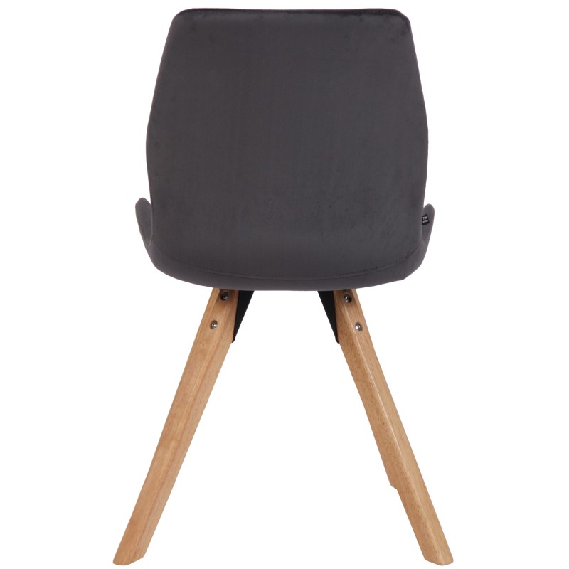 Juego de 2 sillas Luna en terciopelo gris oscuro