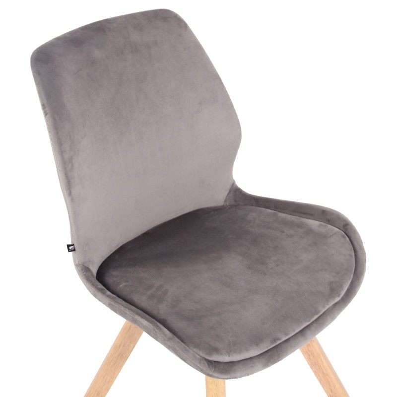 Conjunto de 2 sillones Luna en terciopelo gris