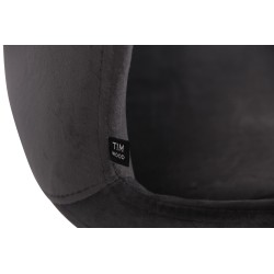 Juego de 4 sillas Luna en terciopelo gris oscuro