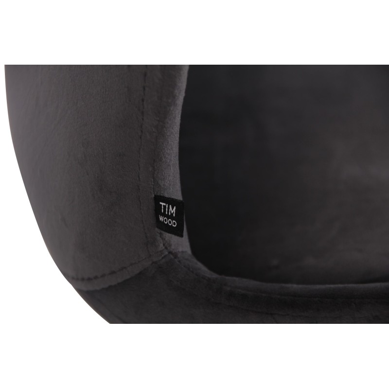 Juego de 4 sillas Luna en terciopelo gris oscuro