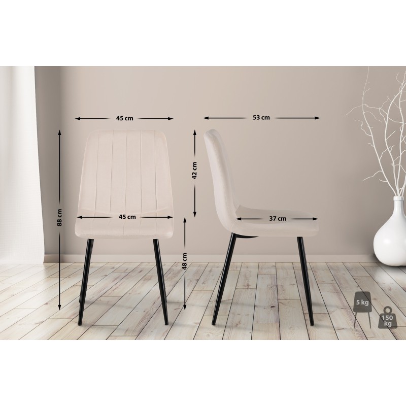 Sillón de terciopelo color crema Dijon