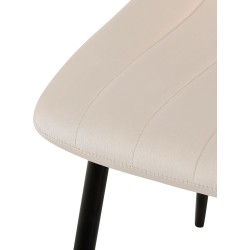 Sillón de terciopelo color crema Dijon