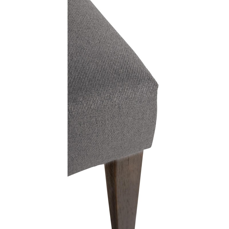 Juego de 2 sillas de comedor Lisburn, tapizadas en tela gris.